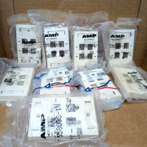 AMP 558088-1 NETCONNECT FACE PLATE KIT - ALMOND LOT OF 9